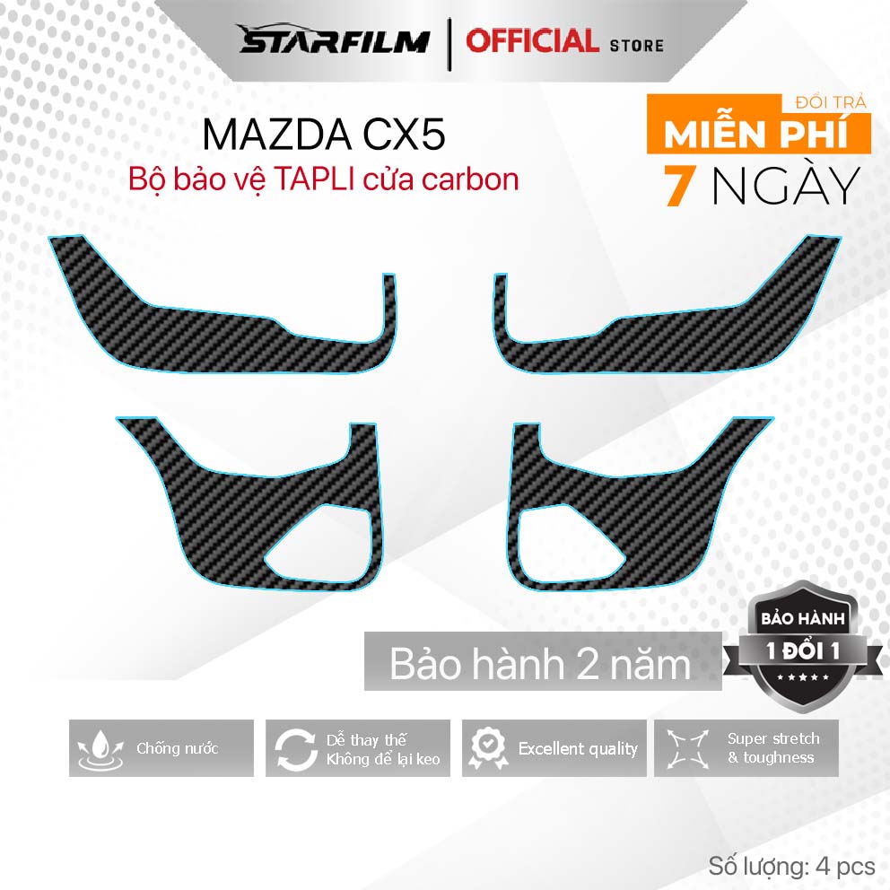 Mazda CX5 Bộ bảo vệ chống xước Tapli cửa STARFILM