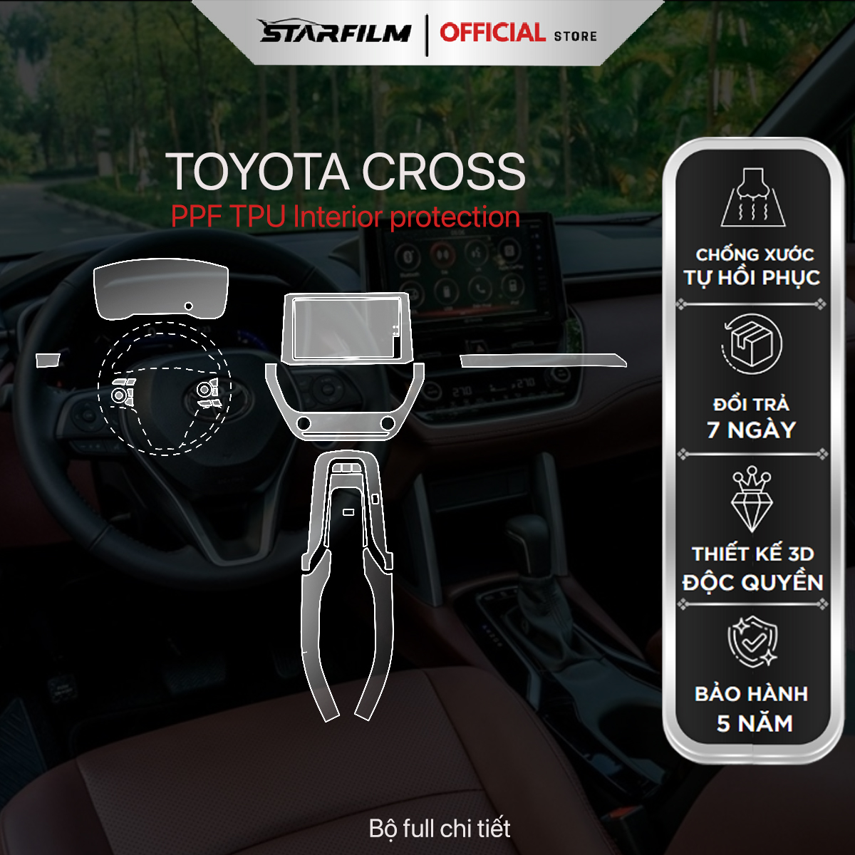 Toyota Cross PPF TPU chống xước tự hồi phục