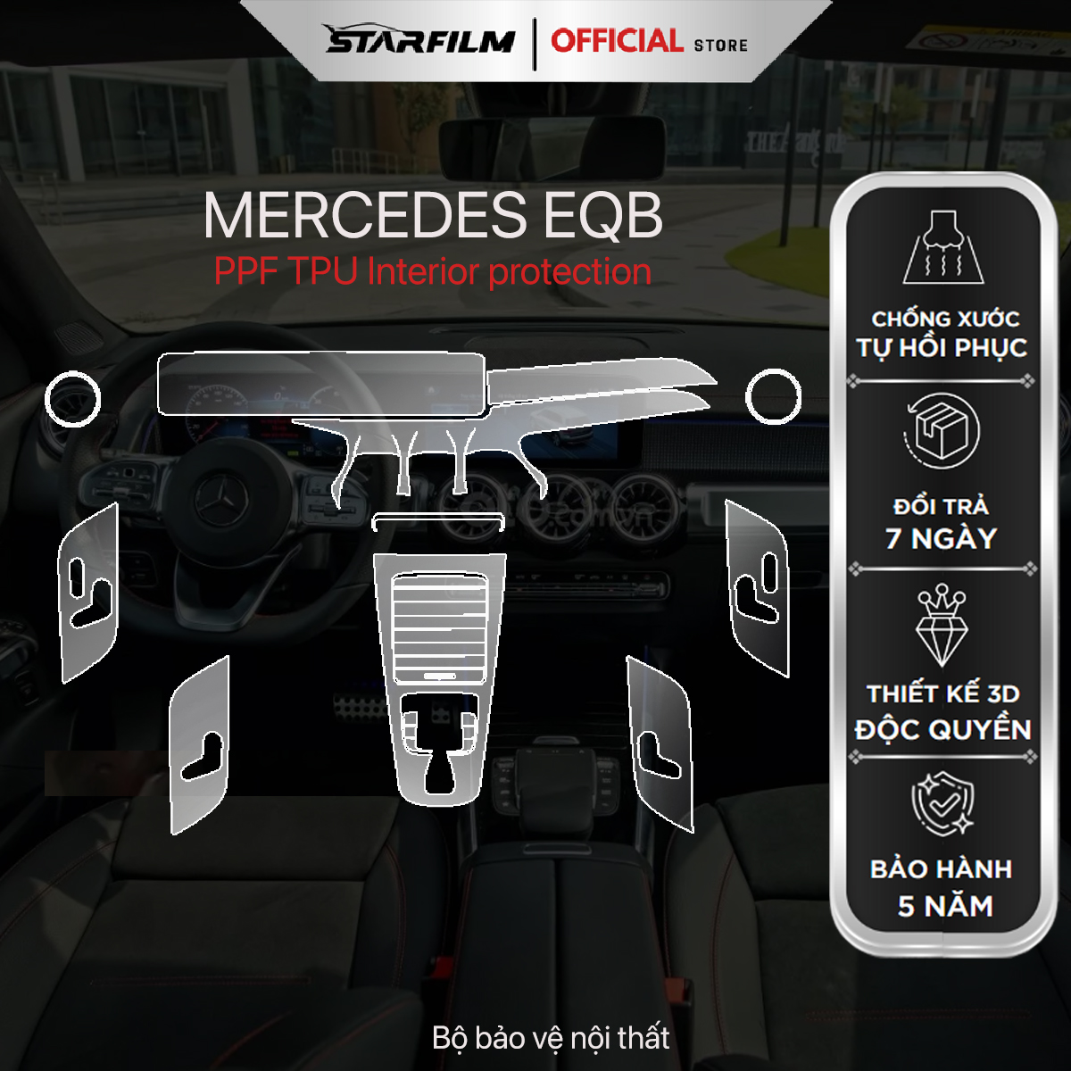 Mercedes Benz EQB PPF TPU chống xước tự hồi phục STARFILM