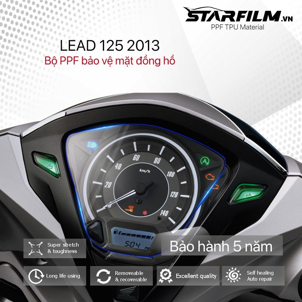 Honda Lead PPF TPU chống xước tự hồi phục mặt đồng hồ STARFILM