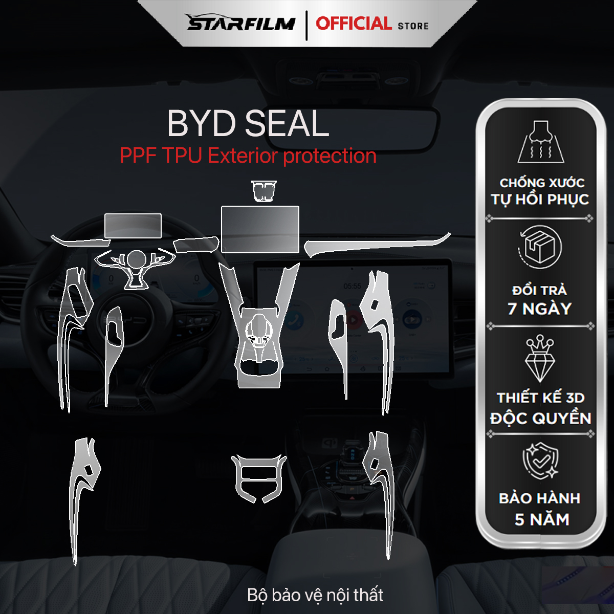 BYD SEAL PPF TPU chống xước tự hồi phục STARFILM