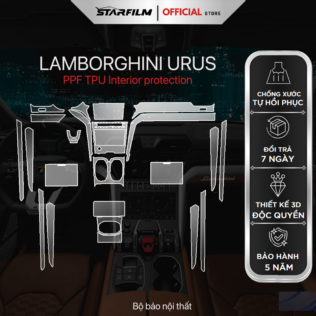 LAMBORGHINI URUS  PPF TPU chống xước tự hồi phục STARFILM