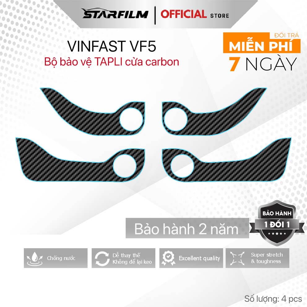 Vinfast VF5 Bộ bảo vệ chống xước Tapli cửa STARFILM