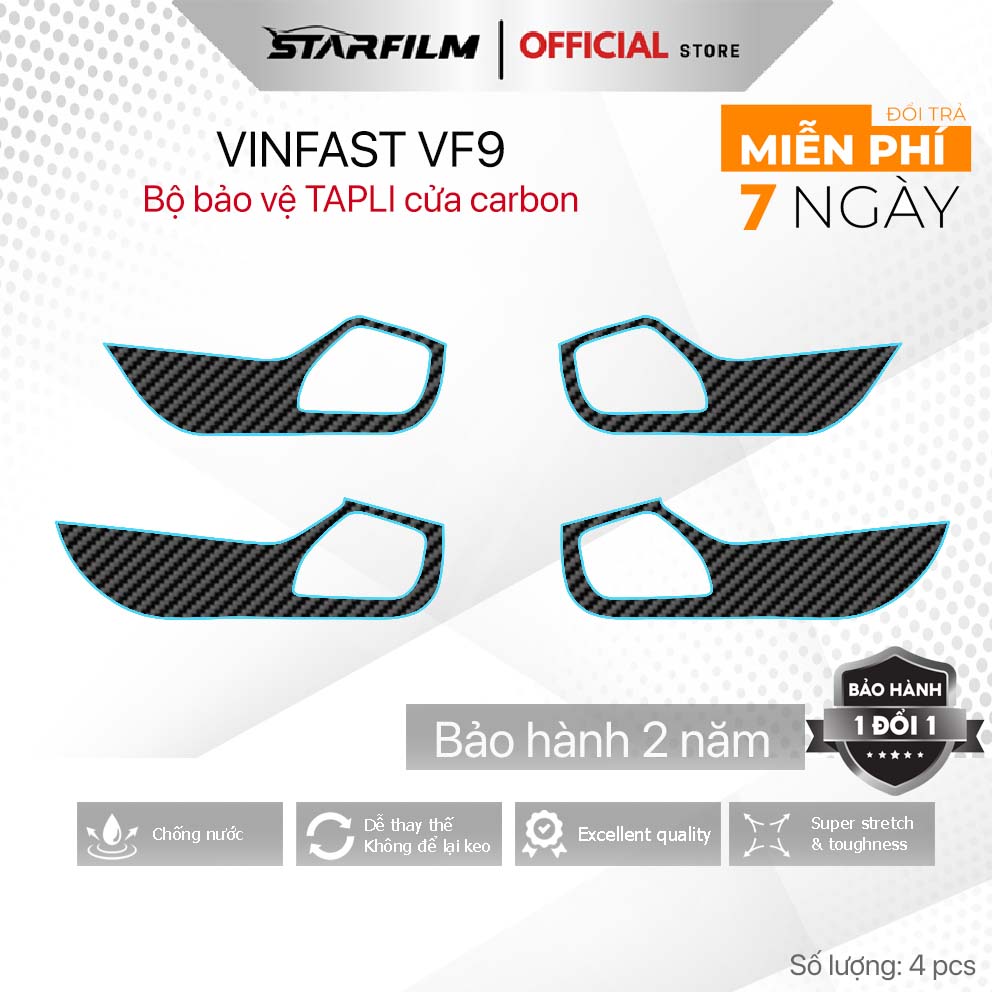 Vinfast VF9 Bộ bảo vệ chống xước Tapli cửa STARFILM